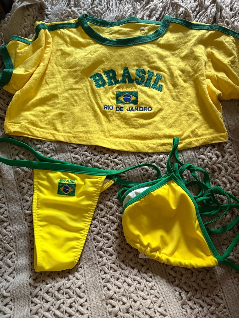 Yellow & Green Brasil-Inspired Women’s Bikini Set